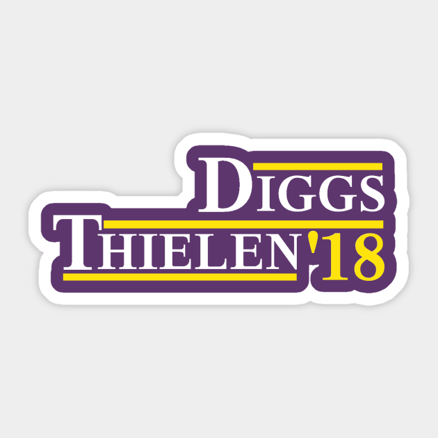 Diggs & Thielen 2018 (White Letters) Sticker by Cash Clothing